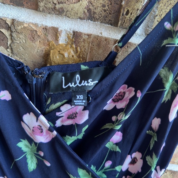 Lulu's Navy Floral High Low Dress - Picture 2 of 10